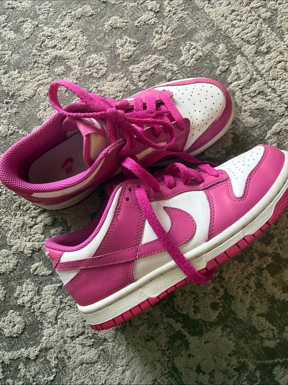 Nike Dunk Kids Hot Pink and White Low-Top Sneakers